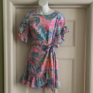 Lilly Pulitzer Floral Wrap Look Dress